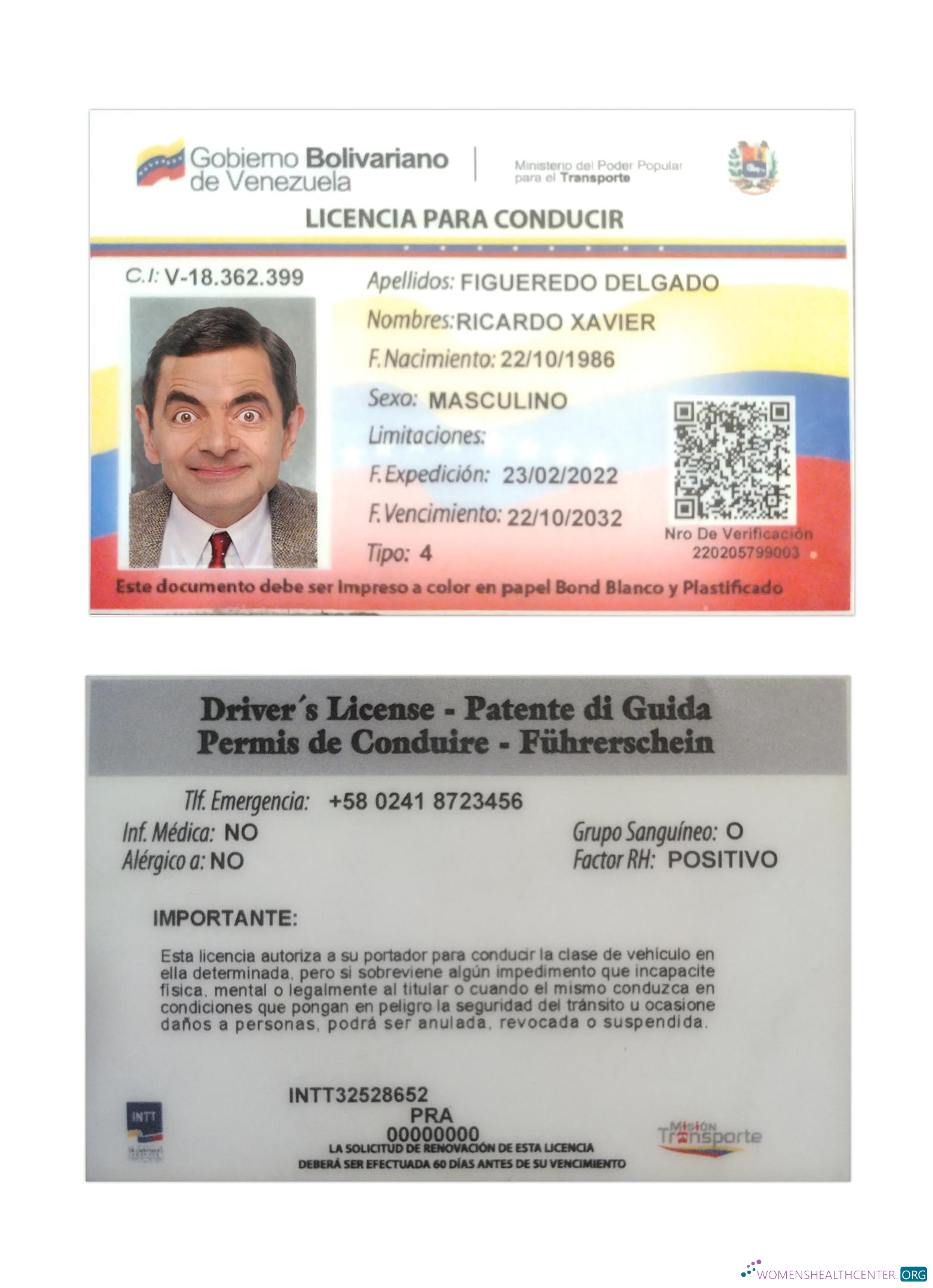 download Venezuela driving license 2022 present